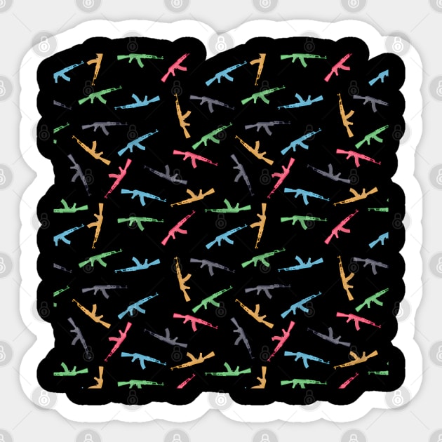 AK 47 Seamless Pattern Sticker by nolabel